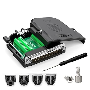 JUXINICE Thinner DB37 Solderless Male Adapter DSUB 37 pin Connector to Terminal Connector Signal Module with Bolts Nuts Screwdriver DB37 Male