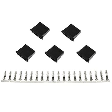 Maxmoral 5PCS Molex 4Pin Female PC Power Connector Kit