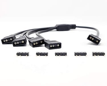 MICRO CONNECTORS Micro CONNECTORS 3Pin Addressable RGB ARGB 1 to 4 Splitter Cable 50cm with Male Pins F0404ARGB50