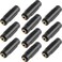 PASOW 35mm to 35mm Stereo Jack Audio Adapter FemaleFemale ConnectorsGold Plated 10 Pack