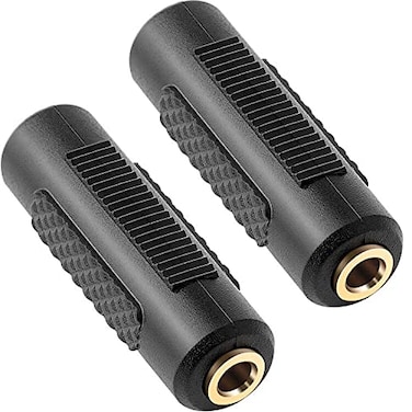 PASOW 35mm to 35mm Stereo Jack Audio Adapter FemaleFemale ConnectorsGold Plated 2 Pack