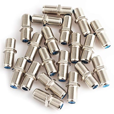 PASOW Pasow F81 Barrel Connectors High Frequency 3GHz Female to Female FType Adapter Couplers 20 pcs Silver