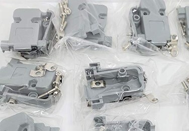 PC Accessories 15Pack Connectors Pro DB9 HD15 Grey Plastic Hoods Short Screws for DSub 9P or HD 15P Connector