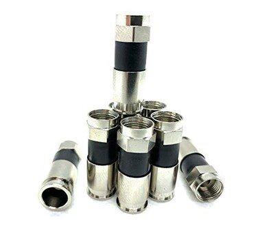 Perfect Vision Ridgeloc Rg6 Coax Cable Connector Compression Ftype Fitting Female 50 pcs Directv Approved PV6UE