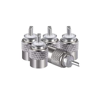 POBADY 5PCS PL259 Connectors 50 ohm PL 259 UHF Male Solder Connector Plug Low Loss for VLMR400 RG8 Coaxial Cable