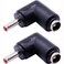 QJZXUEZHEN 2Pcs DC Power Connector Adapter 90 Degree Angle 35mm x 135mm Male Plug to 55mm x 21mm Female Jack Coupler Converter L Type 35 x 135mm Red