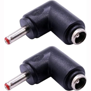 QJZXUEZHEN 2Pcs DC Power Connector Adapter 90 Degree Angle 35mm x 135mm Male Plug to 55mm x 21mm Female Jack Coupler Converter L Type 35 x 135mm Red