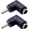 QJZXUEZHEN 2Pcs DC Power Connector Adapter 90 Degree Angle 35mm x 135mm Male Plug to 55mm x 21mm Female Jack Coupler Converter L Type 35 x 135mm Red