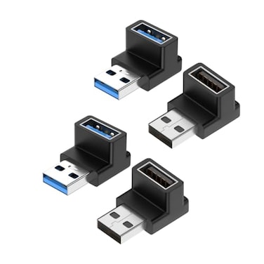 rgzhihuifz 4 Pack USB 30 Adapter 90 Degree Male to Female Combo Vertical Up and Down Angle Coupler ConnectorUSB 30 Male to Female 90 Degree Right Angle Extension Adapter