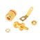 RuiLing 4Pack 4mm Banana Jack Binding Post Gold Plated Female Socket Plug Terminal Connector for Loudspeaker Amplifier 2pcs Red and 2pcs Black Rubber Ring
