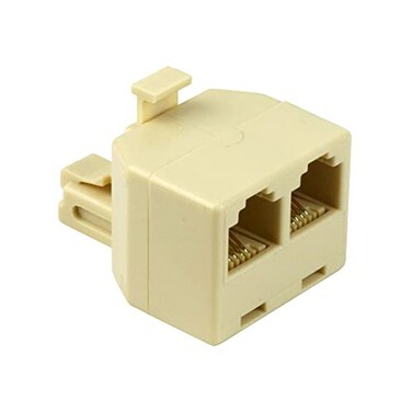 Skywalker Telephone TAdapter for Single to Dual Jack Ivory