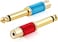 Tisino RCA to 14 Adapter Gold Plated Pure Copper RCA Female to Quarter Inch Jack TS Mono Adapter Audio Connector Multicolor 2 Pack