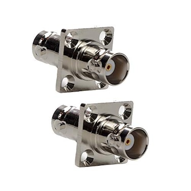 TLS.eagle TLSeagle BNC Female to Female Adapter BNC Flange Adapter 4 Hole Panel Mount BNC Jack Coax Connector Straight RF Coaxial Adapters Pack of 2
