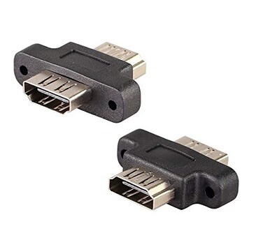 Traovien Traodin HDMI Adapter 2PCS HDMI Female to Female Screw Lock Panel Mount Extension Extender Coupler with Ears