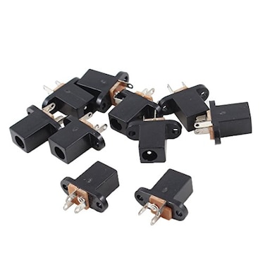 uxcell 10 Pcs 3 Poles 40mm x 17mm DC Power Jack Socket PCB Mount Connector