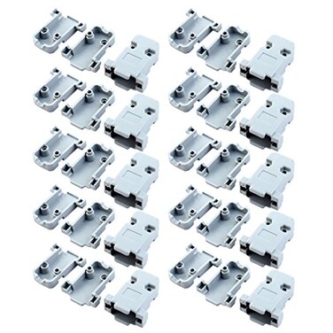uxcell 20 Pcs Plastic Cover Shell Housing Gray for D Sub DB9 9Pin Connector