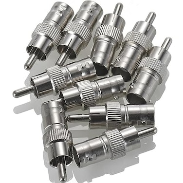 Warmstor 10 Pack BNC Female Jack to RCA Male Plug Adapter Converter Straight Connector for CCTV Security Camera