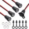 weideer 5Pcs 10A DC099 DC Power Jack Cord Socket 55x21MM Threaded Female Mount Connector Adapter with 15CM 20AWG Presoldered Wires Waterproof Cover Cap K078