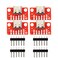 whiteeeen 4pcs USB Type C Breakout Board Red with Male Pin Header 2 CC