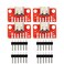 whiteeeen 4pcs USB Type C Breakout Board Red with Male Pin Header 2 CC