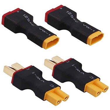 Yiqigou 2 Pairs No Wire DeansT Plug Male Female Connector to XT30 Male Female Plug Connector Conversion Adapter for RC Batteries