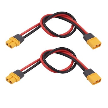 Yiqigou 2pcs Amass XT60H XT60 Male Plug Connector to XT60H XT60 Female Plug Connector Adapter Extension with 30cm 14AWG Silicone Wire xt60h Cable