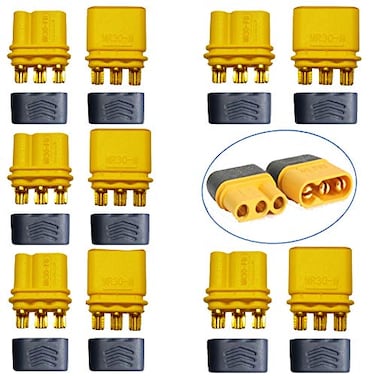 Yiqigou 5 Pairs Amass MR30 Plug Male Female Connector Adapter 2mm Bullet Plug Connector with Sheath Housing for RC Lipo Battery
