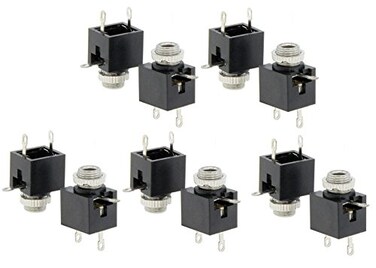 YXQ 3 Pins Female 35mm Mono TS Jacks Plug Socket Connectors Switch PCB Panel Chassis Mount10Piece