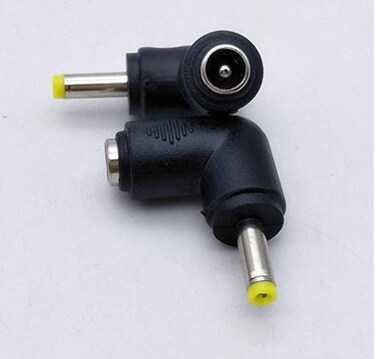 ZYAMY 2pcs 90 Degree Angle 55x21mm Female Jack to 40x17mm Male Plug Adapter DC Barrel Power Jack Charging Cable Connector