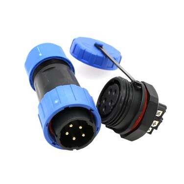 ZBLZGP TY20 5 Pin Aviation Waterproof Connector Male Female Cable Plug Socket SolderFree Screw Connection Panel Mount Wire Cable Connector for Boat Surfboard Electrical Power 10A Wire 14AWG