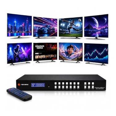 J-Tech Digital JTech Digital 8x8 HDMI Matrix Switch 4K 60Hz HDMI 20 Compatible with HDR Dolby Vision Audio Embedding Extraction Web GUI JTECH88MU