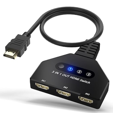 Closs HDMI Switch 3 in 1 Out 4K30hz HDMI Splitter Supports Full HD 1080P 3D Compatible with Roku Fire TV Stick HDTV PS4PS5 Xbox One Chromecast