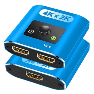 AUKOKIOULA HDMI Switch Splitter 4K60Hz Aluminum BiDirectional HDMI 20 Switcher HDMI Splitter 1 in 2 Out 2 in 1 Out Support 4K 3D HDR for Xbox PS543 Fire Stick Roku HDTV Projector Computer Blue