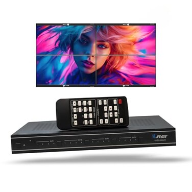 OREI 4K 4x4 Seamless HDMI Matrix Switch Video Wall Controller HDMI Processor Upto 4K 60hz 444 8bit HDMI 20 HDCP 22 18 Gbps Ultra HD 2x2 1x4 1x2 4x1 Remote Control UHDS404VW
