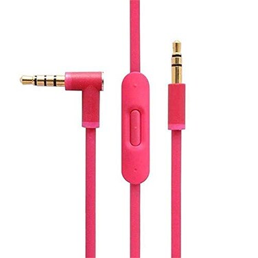 Arzweyk Replacement Audio Cable with inline Mic Volume Control Audio Extension Cord Compatible with Beats by Dr Dre Solo2 Solo3 Studio3 SoloStudioProDetoxMixrExecutivePill Headphones Pink