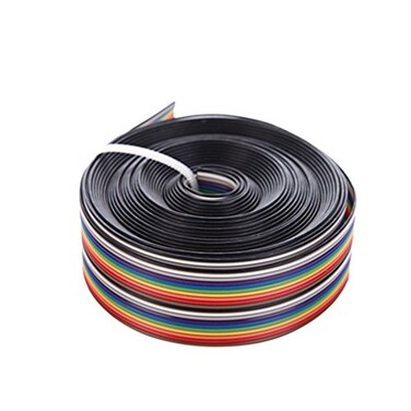 Eowpower 20 Pin Rainbow Color Flat Ribbon IDC Cable Wire 5m Length
