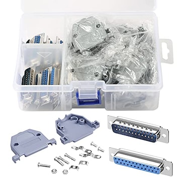 ANMBEST DB25 Solder Connector 25PIN RS232 Terminal Adapter Breakout Board with Case Assortment Kit5PCS Male 5PCS Female
