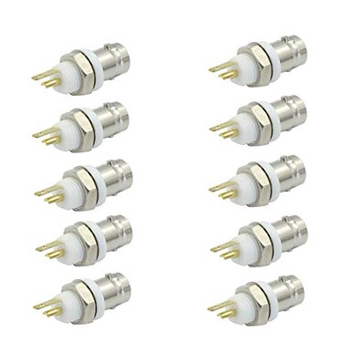 bnafes BNC Chassis Panel Mount Socket Female Jack Solder Type Connectors Adapter 10 Pcs