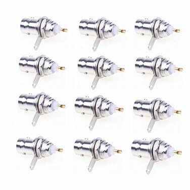 bnafes BNC Chassis Panel Mount Socket Female Jack Solder Type Connectors Adapter 12Pack Used On Test Equipment