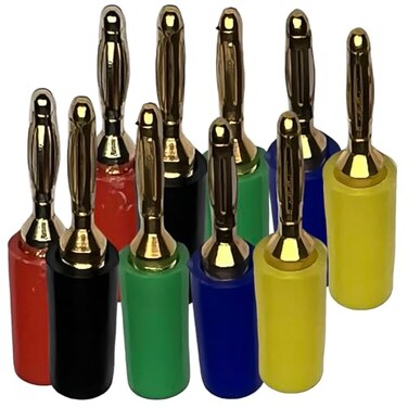CESS 5Colors 2mm Mini Banana Male Plug Jack Cable Connector 10 Pack