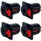 CESS Black 14 Jacks TS and TRS Panel Mount Jack Locking Style D Series Size 14 Inch Female Stereo and MonoTRS and TS Audio Socket 635mm Stereo and Mono Socket 4 Pack