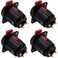 CESS Black 14 Jacks TS and TRS Panel Mount Jack Locking Style D Series Size 14 Inch Female Stereo and MonoTRS and TS Audio Socket 635mm Stereo and Mono Socket 4 Pack