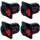 CESS Black 14 Jacks TS and TRS Panel Mount Jack Locking Style D Series Size 14 Inch Female Stereo and MonoTRS and TS Audio Socket 635mm Stereo and Mono Socket 4 Pack