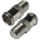 CESS F Type Female to Quick Push On Male Coax Adapter Screw TV Antenna Connector Silver 2 Pack