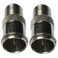 CESS F Type Female to Quick Push On Male Coax Adapter Screw TV Antenna Connector Silver 2 Pack