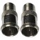 CESS F Type Female to Quick Push On Male Coax Adapter Screw TV Antenna Connector Silver 2 Pack