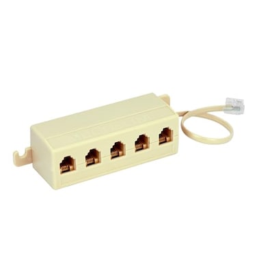 Conext Link 6P4C RJ11 Telephone Phone Line Modular Jack Splitter Male Female Coupler Adapter beige 33300