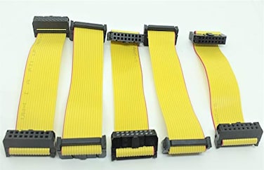 Connectors Pro 5Pack IDC 2x8 16P 254mm Female Connector 12cm 4 Inches Yellow Flat Ribbon Cable Double Rows 16 Pins 01 Pitch FC FF 16P12cm5PK