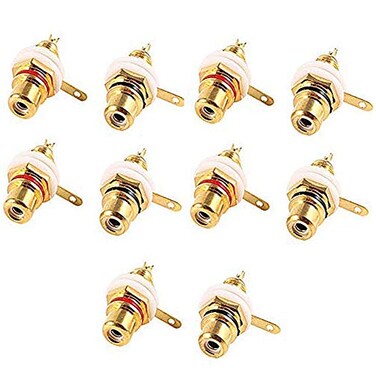 Dahszhi Audio Terminal Jack Panel Mount RCA Female Socket Connector Chassis Panel Mount 5 Pairs