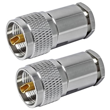 DUOGIMZ PL259 Male Clamp ConnectorUHF Male Coax Connectors for RG8 LMR400 Coaxial Cable2 pcs